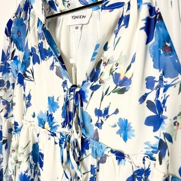 NWT YUMI KIM Tiered Ruffle Getaway Dress in Bluebird Ivory Floral Size XS - Picture 7 of 10